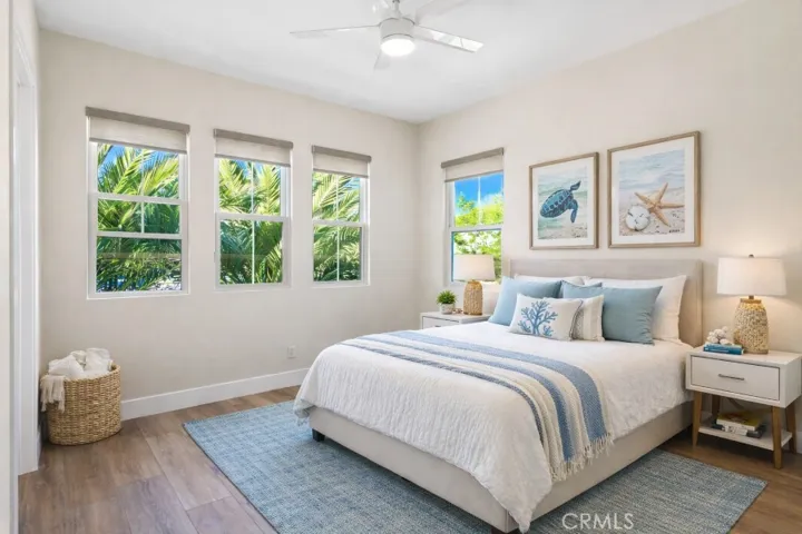 Virtually staged to show office as guest room.