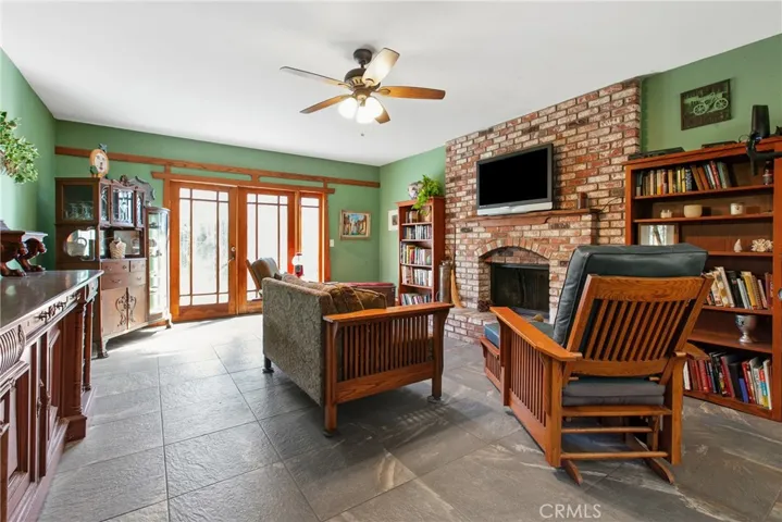 Living Room with Great Wood Burning Fireplace