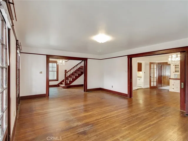 Living Room View of Entry Hall & Dining Room