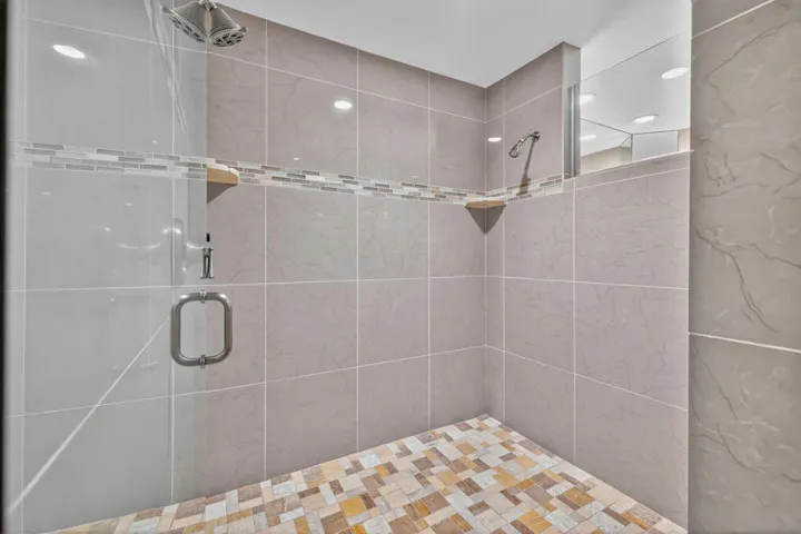 26 room 1  blue bed shower