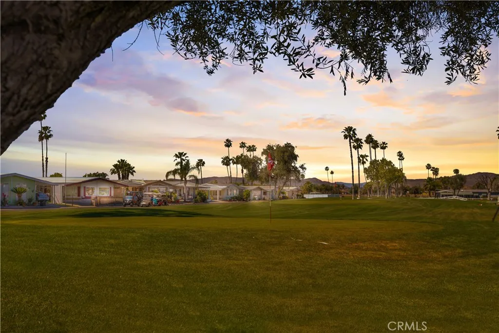 Golf course sunset view