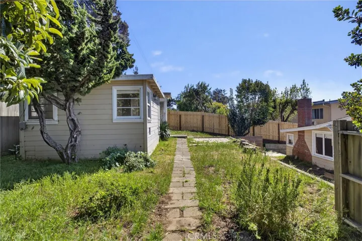 Cottage side yard area.