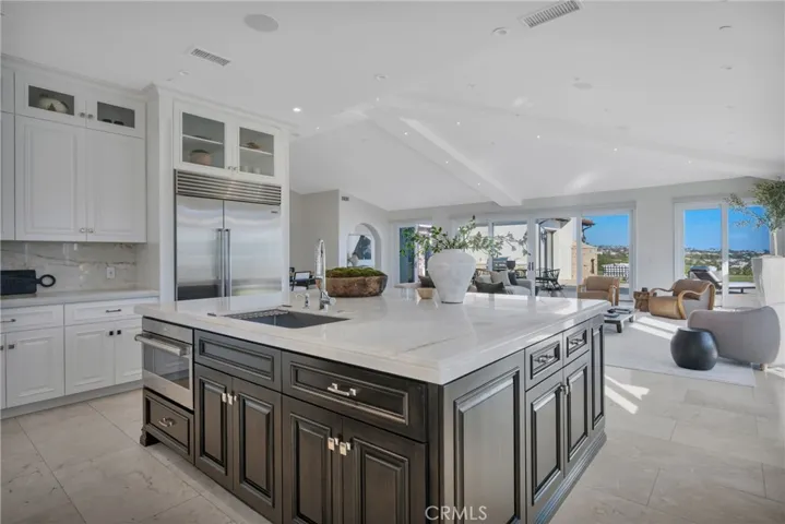 Chef's Gourmet Kitchen Open To Family Room, Ocean and Bluff Views