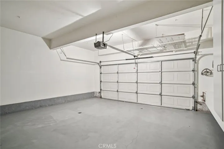 Finished garage with storage