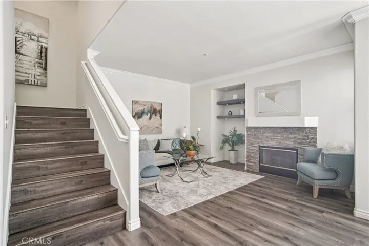 Stone fireplace