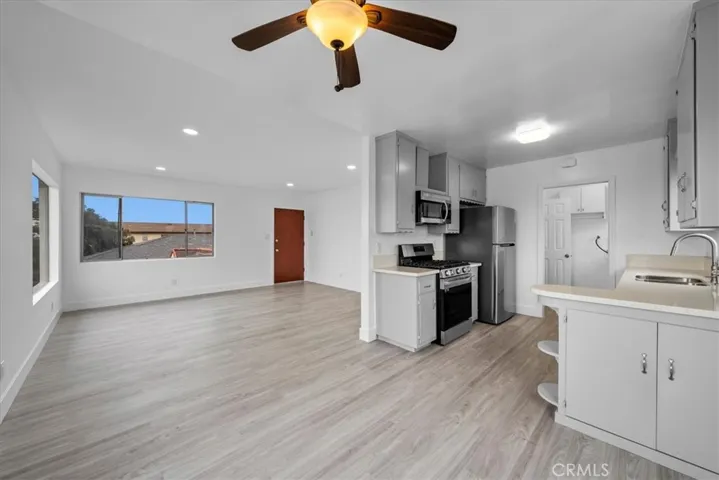Living spaces are light and bright