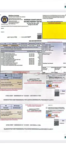 Property Tax Bill for Reference