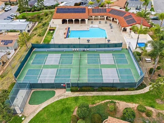 Pickle ball court and swimming pool