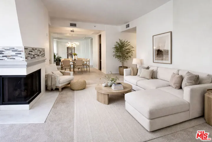 Living room virtually staged