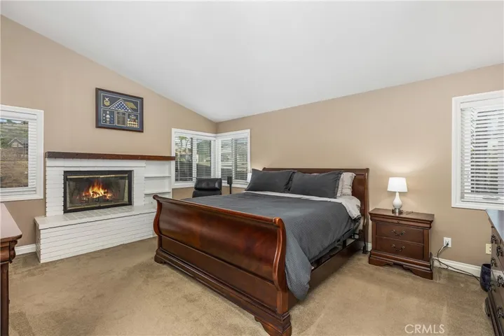 Fireplace in primary: digitally altered fire in fireplace