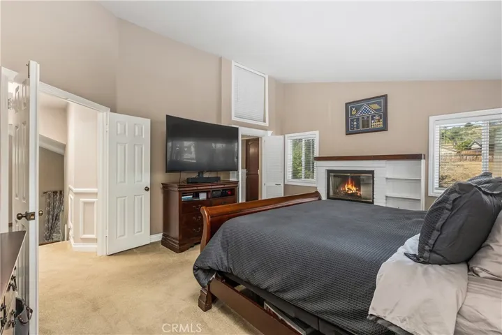 Digitally altered fire in fireplace