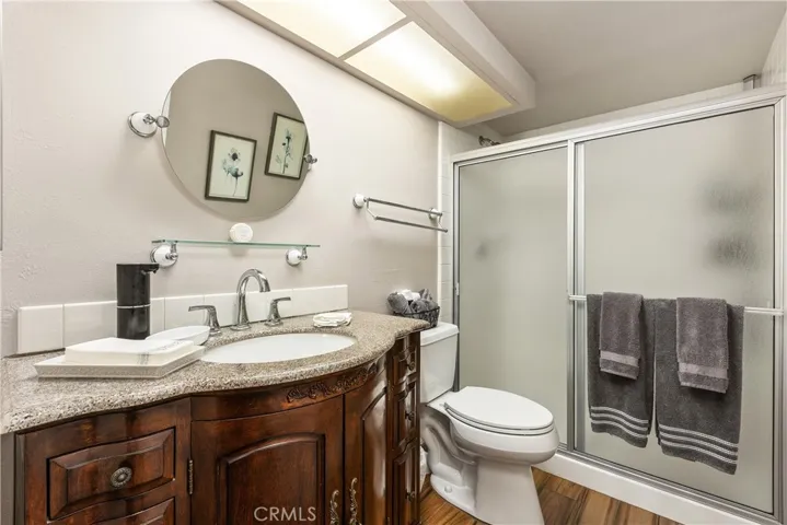 Downstairs bathroom with shower