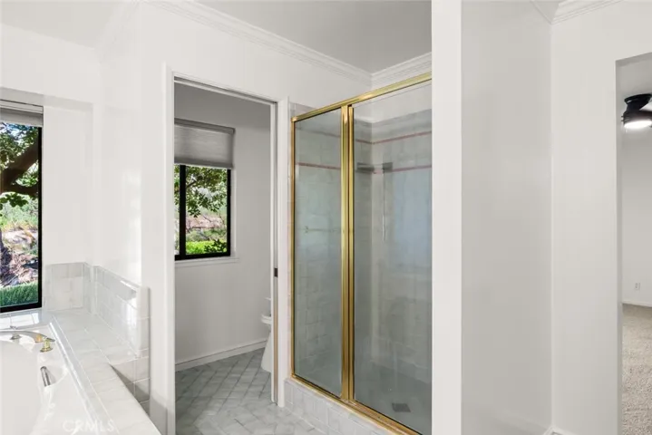Primary bathroom with walk in shower!