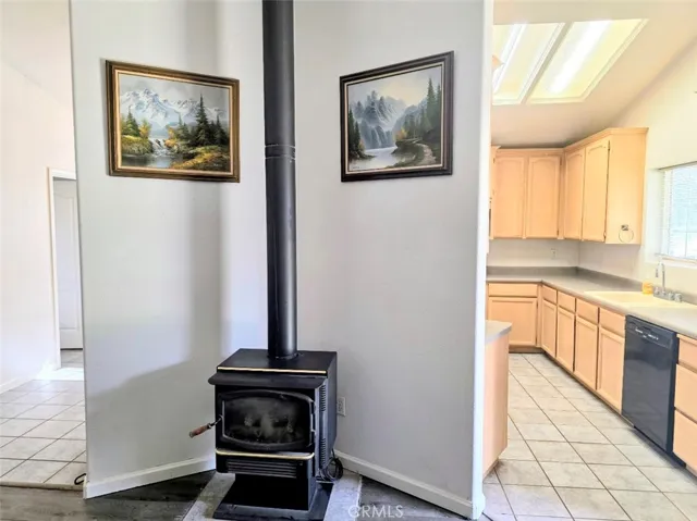 GAS STOVE WITH LOGS
