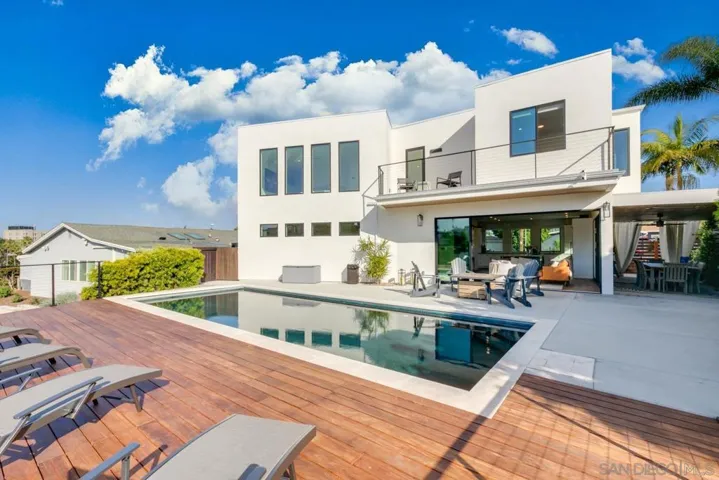 Salt water pool & outdoor patio & firepit