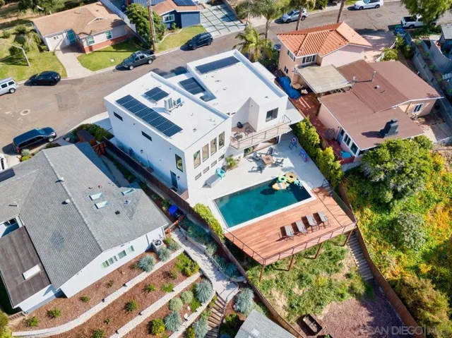 Aerial view of property along canyon