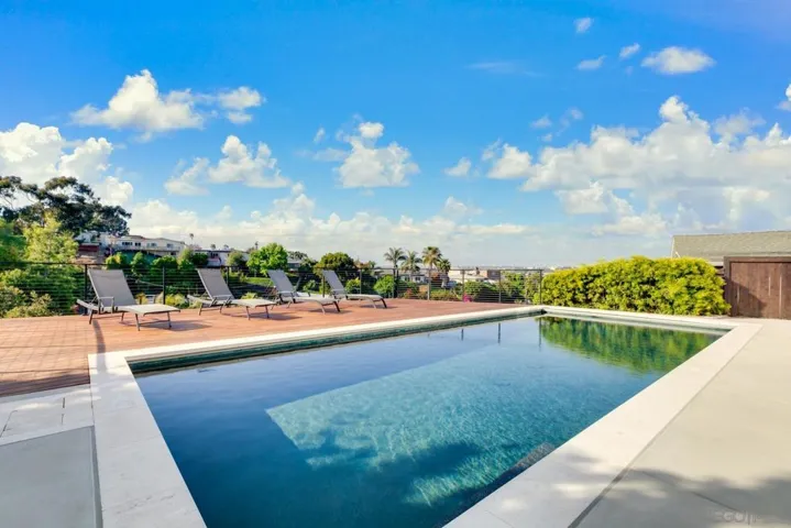 Heated salt water pool with beautiful views of San Diego