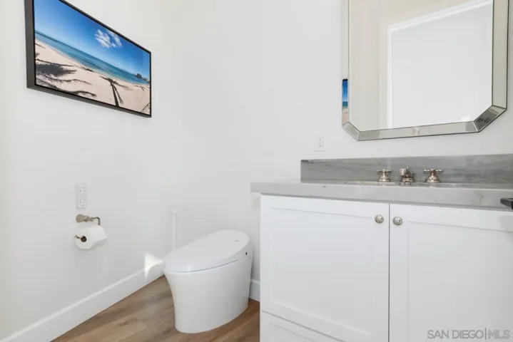 Half bathroom on first floor off living room