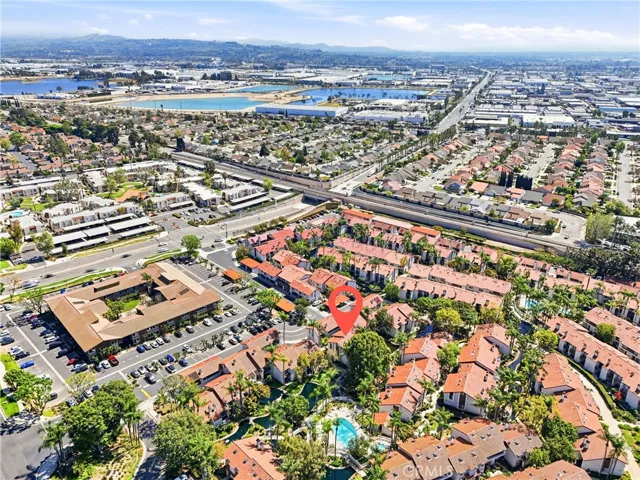 Arial view of the complex from a distance looking Southeast
