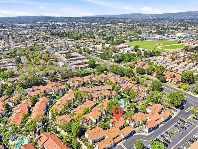 Arial view of the complex from a distance looking Northwest