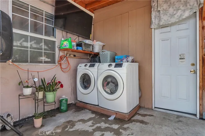 Laundry area in the back