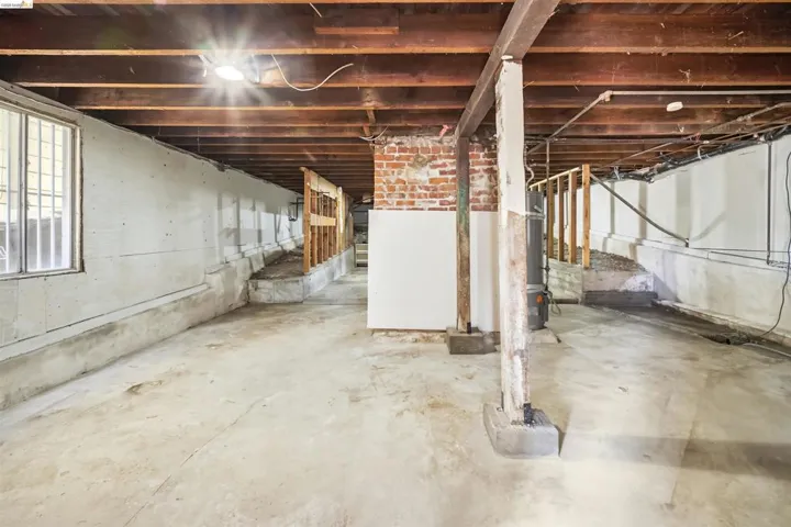 Below grade area with water heater