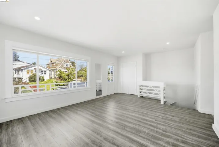 Interior space featuring recessed lighting and light wood-style flooring