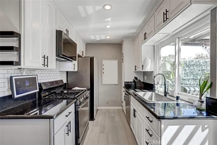 Kitchen Views to back patio.