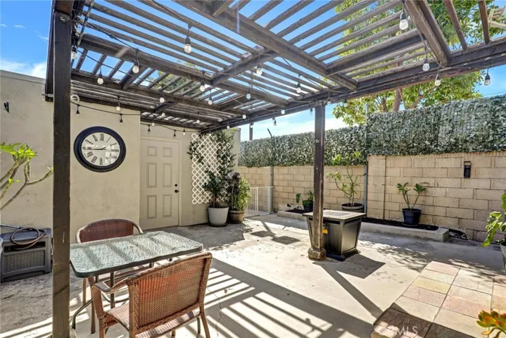 Back Patio view towards garage