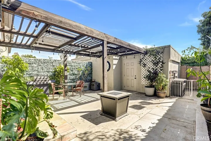 Back Patio view towards garage