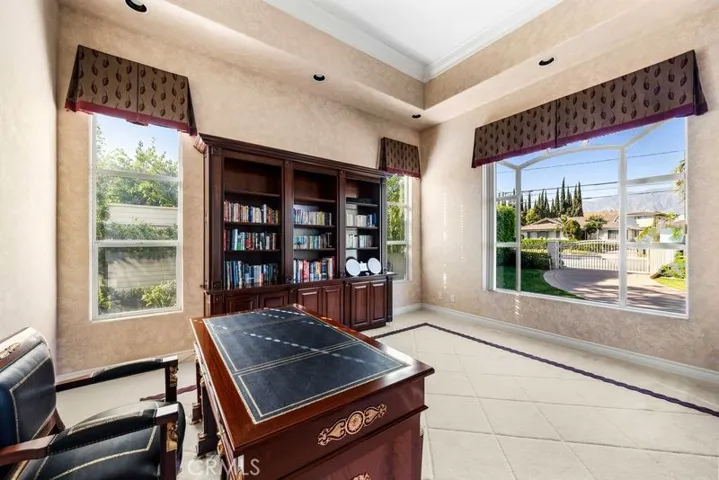 Home office with collectible furniture set available for purchase.