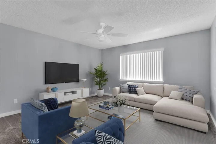 Virtually staged family room