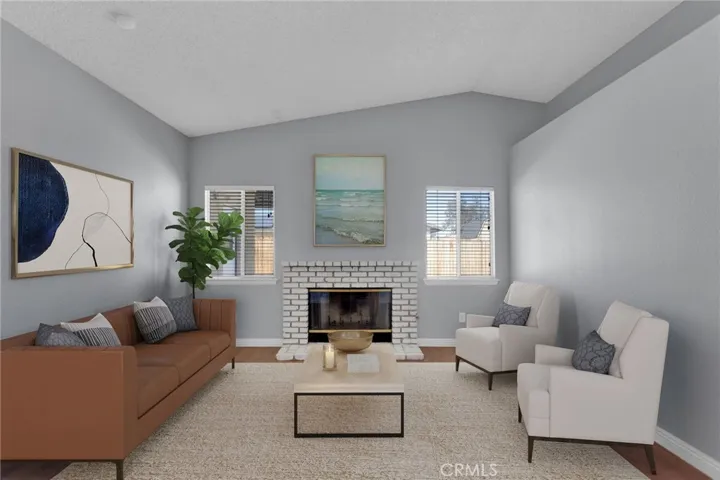 Virtually staged family room