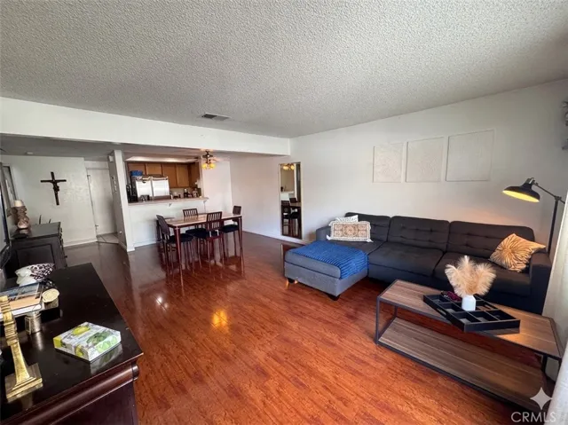 Living room and dining area