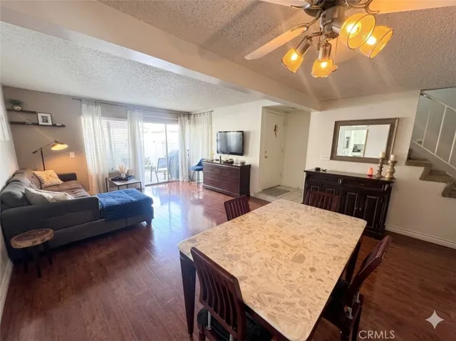 Living room and dining area