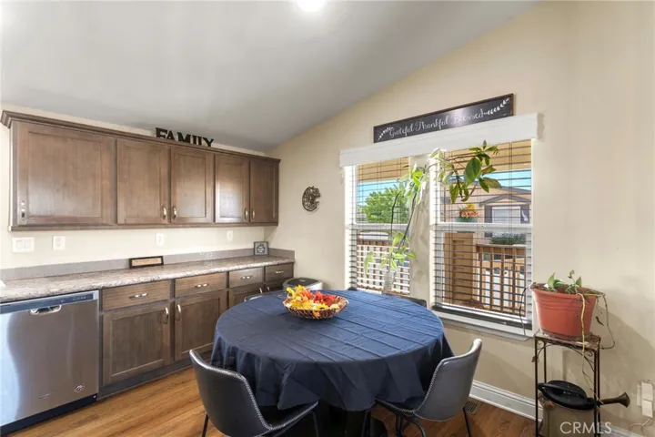 Dining area with natural light and window views