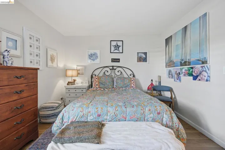 Bedroom with wood finished floors
