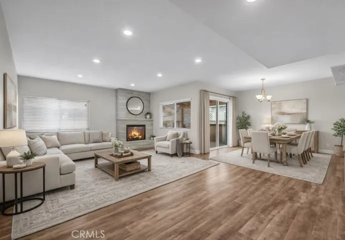 Virtually staged - living rom and dining room