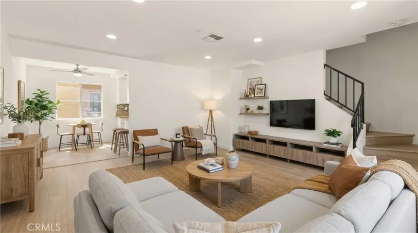 Virtual staged living room