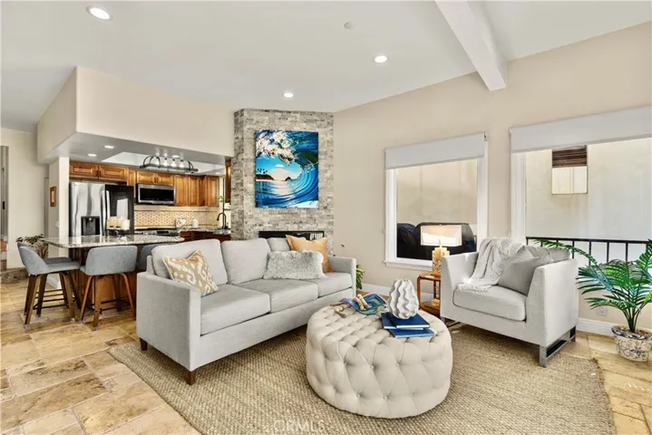 Living room and kitchen