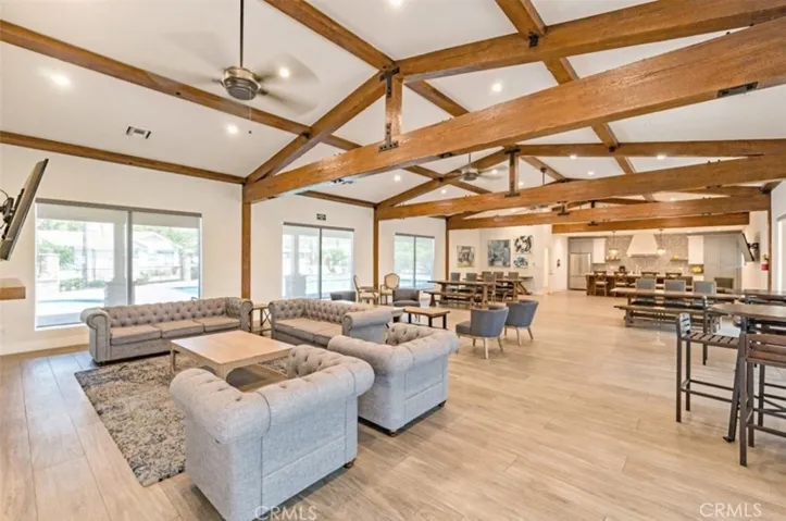 Newly updated community room with a full kitchen.