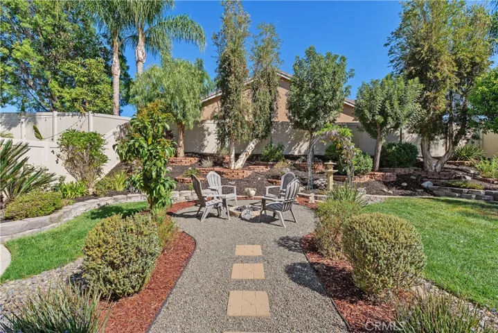 Backyard Fire Pit sitting area