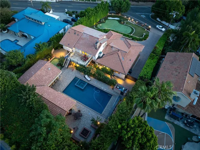 Aerial View of the property at dusk.