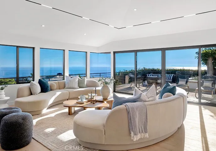 Panoramic Ocean & Catalina Island Views with sophisticated open concept main floor great room.
