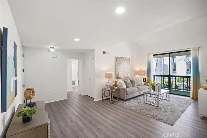 Open-concept living space with vaulted ceilings