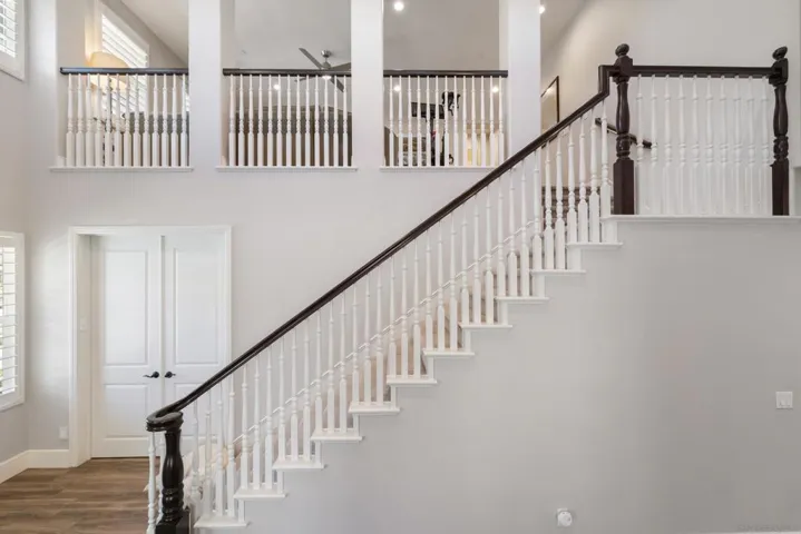Stairs to second level with views to the loft