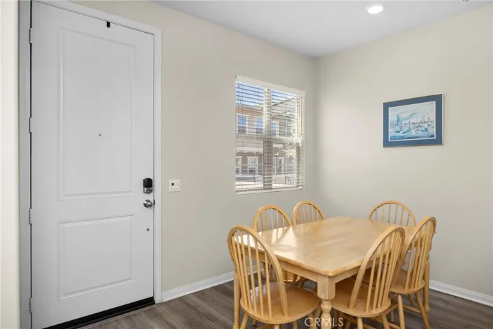 Seating area + front door