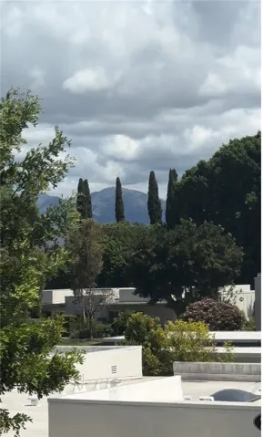Serene, elevated terrace views overlooking lush greenery with the Saddleback Mountains in the distance — a peaceful and scenic backdrop.