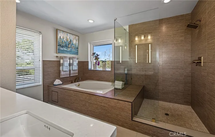 Primary bath shower and tub