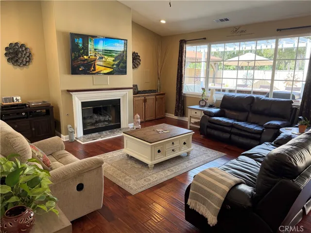 Family room with fireplace